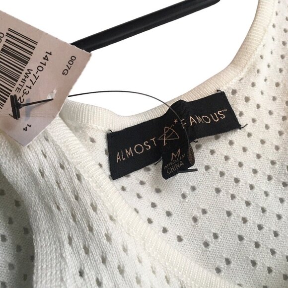 90s Sleeveless Maxi Dress Women Medium Ivory White Open Knit Party Resort Club - Picture 7 of 16